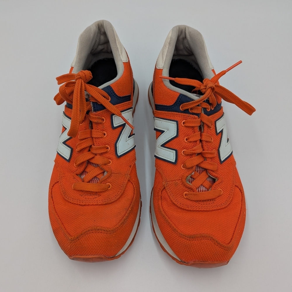 New Balance 574 Men's Sneakers Orange White Low Top Running Lifestyle Shoes